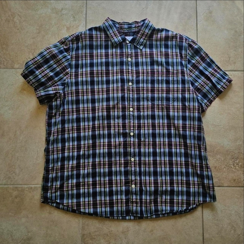 GAP Men's Multicolor Plaid Button Down Shirt Size XXL